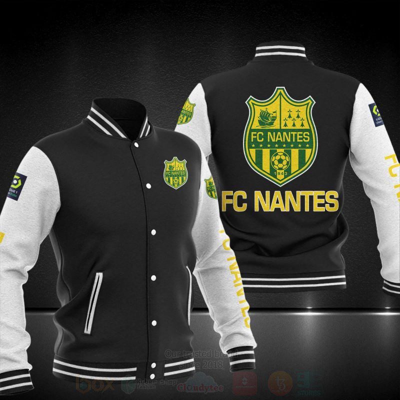 FC Nantes Black White Baseball Jacket FC Nantes Black White Baseball Jacket