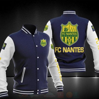 FC Nantes Dark Blue White Baseball Jacket