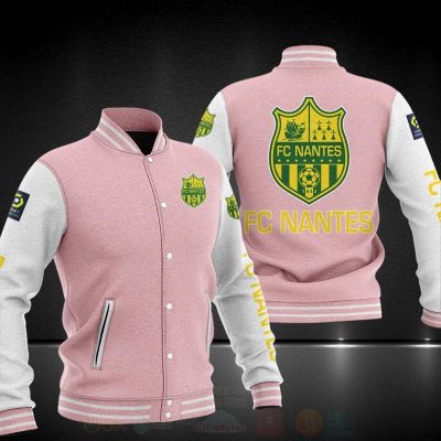 FC Nantes Pink White Baseball Jacket