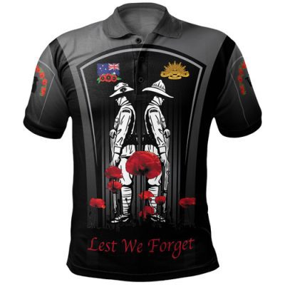 Australia Anzac Remembrance Custom Polo Shirt - Lest We Forget Poppy Flower Symbol