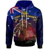 Australia Anzac Day Hoodie - Custom Lest We Forget Rosemary Soldier Anzac Spirit Hoodie