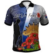 Australia Anzac Day Polo Shirt - Lest We Forget Poppy Flower