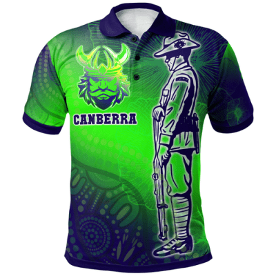 Canberra Raiders Polo Shirt - Anzac Warriors Gradient Style Polo Shirt