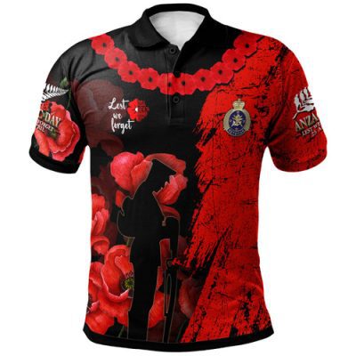 New Zealand Anzac Day Polo Shirt - Anzac Poppy