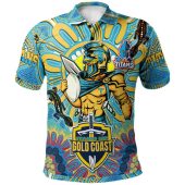 Gold Coast Titans Custom Polo Shirt - Stand Up Titans Indigenous Aboriginal Inspired Polo Shirt