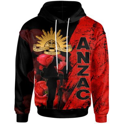Australia Anzac Day Hoodie - Anzac Poppy