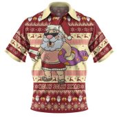 Australia Christmas Custom Polo Shirt -  Aussie Christmas Santa Summer Vibes Polo Shirt