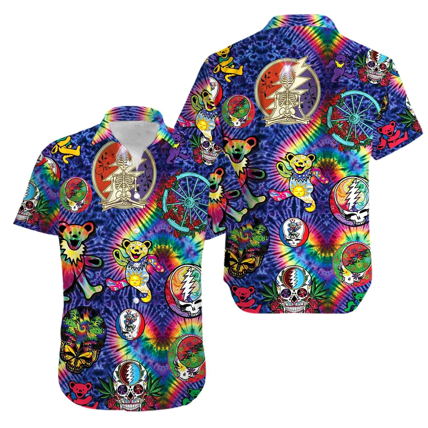 Grateful Dead Dacing Bears Unisex Hawaiian Shirt Grateful Dead Dacing Bears Unisex Hawaiian Shirt