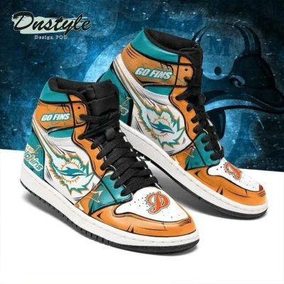 NFL Miami Dolphins Orange White Air Jordan 1 High Sneakers