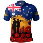 Australia Polo Shirt Remembrance Day Fields Of Poppies Honoring The Fallen