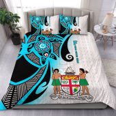 Australia  South Sea Islanders Bedding Set - Fiji With Polynesian Tapa Patterns And Coat Of Arms Symbol Bedding Set