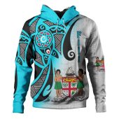 Australia  South Sea Islanders Hoodie - Fiji With Polynesian Tapa Patterns And Coat Of Arms Symbol Hoodie