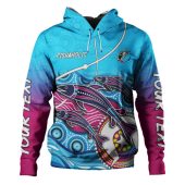 Australia Fishing Aboriginal Fishing Custom Hoodie - Fishaholic With The Dhari Symbol And Aboriginal Pattern Hoodie