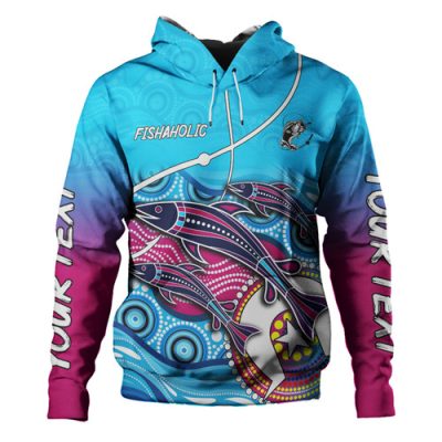 Australia Fishing Aboriginal Fishing Custom Hoodie - Fishaholic With The Dhari Symbol And Aboriginal Pattern Hoodie