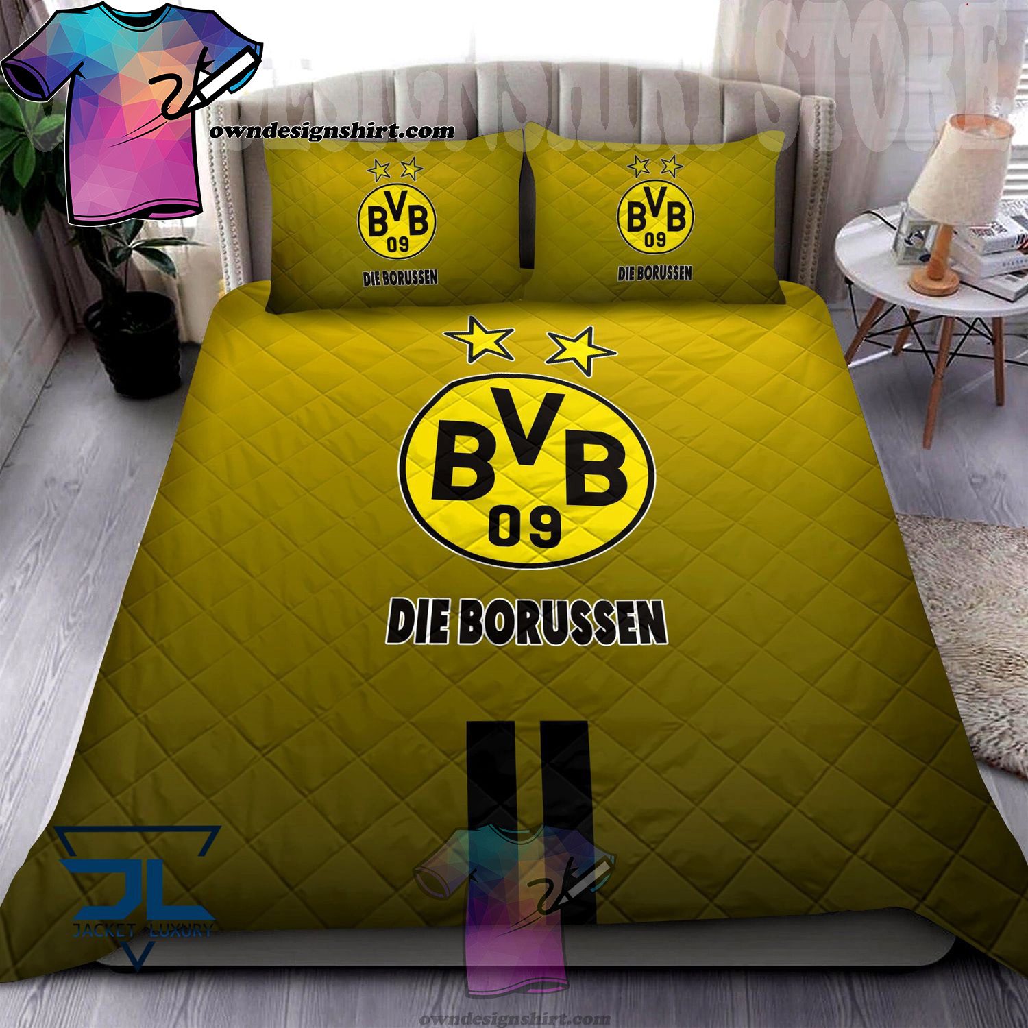 Borussia Dortmund Dark Yellow Die Borussen Bedding Set Borussia Dortmund Dark Yellow Die Borussen Bedding Set