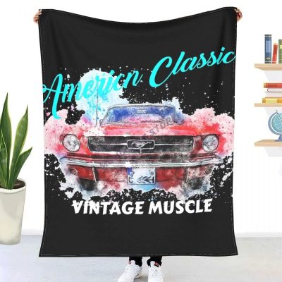 Ford Mustang American Classic Vintage Muscle Fleece Blanket