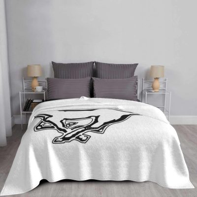 Ford Mustang White Fleece Blanket