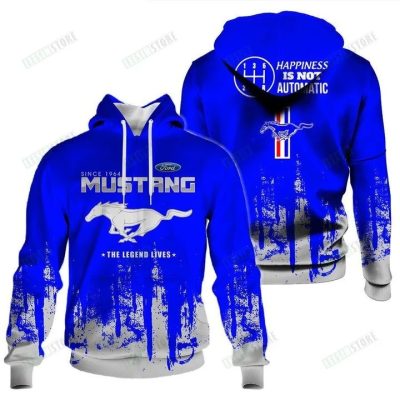 Ford Mustang The Legend Lives Happiness Is Not Automatic Pullover Hoodie