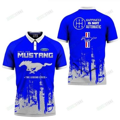 Ford Mustang The Legend Lives Happiness Is Not Automatic Polo Shirt