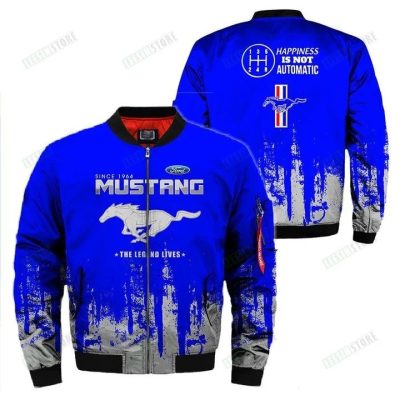 Ford Mustang The Legend Lives Happiness Is Not Automatic Bomber Jacket