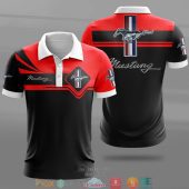 Ford Mustang Red Black Polo Shirt