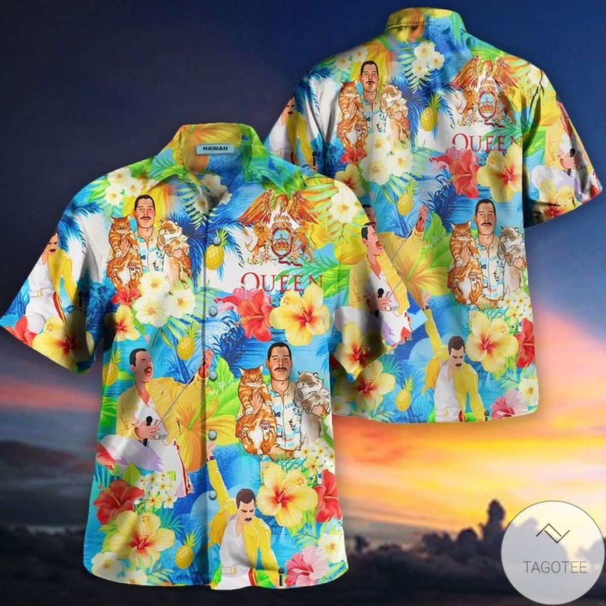 Queen Rock Band - Freddie Mercury Hawaiian Shirt V2 Queen Rock Band - Freddie Mercury Hawaiian Shirt V2