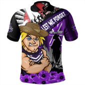 Fremantle Polo Shirt ANZAC Day Honor Purple Valor And Spirit