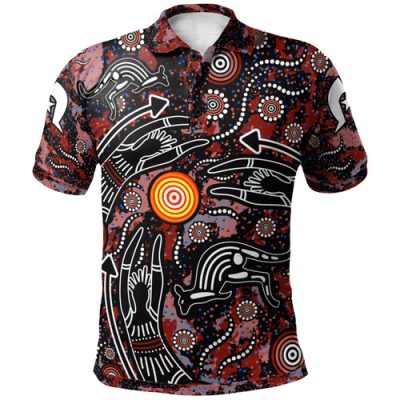 Australia Aboriginal Inspired Custom Polo Shirt - Aussie Hunting Aboriginal Inspired Art Painting