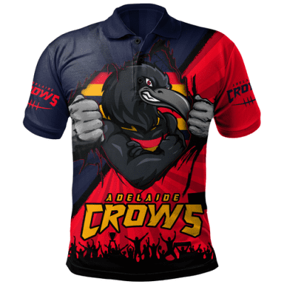 Adelaide Crows Polo Shirt Breaking Through Fan Design