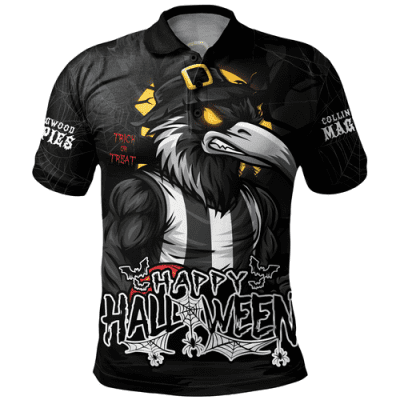 Collingwood Polo Shirt Full Moon Fever Halloween Supporter