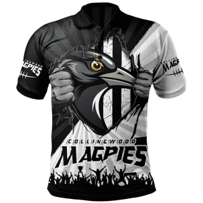 Collingwood Polo Shirt Breaking Through Fan Design