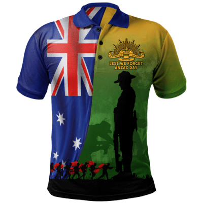 Australia Polo Shirt March Of The Brave ANZAC Tribute