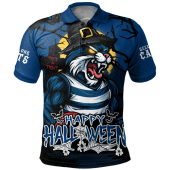 Geelong Cats Polo Shirt Full Moon Fever Halloween Supporter