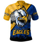 West Coast Eagles Polo Shirt Breaking Through Fan Design