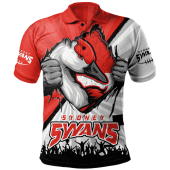 Sydney Swans Polo Shirt Breaking Through Fan Design