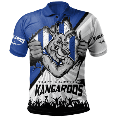North Melbourne Polo Shirt Breaking Through Fan Design
