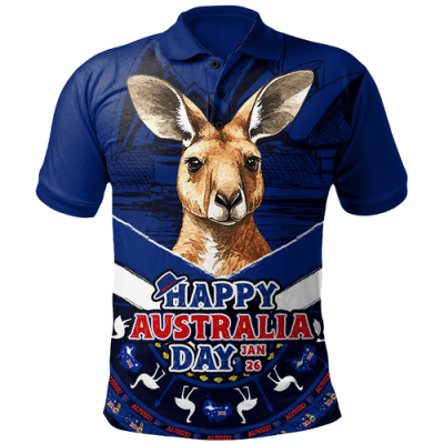 Australia Polo Shirt Kangaroo Pride Australia Day