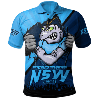 New South Wales Blues Polo Shirt Origin Battleground Blues Unleashed