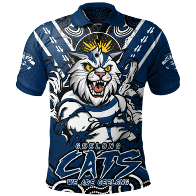 Geelong Cats Polo Shirt Ripped Legacy Of The Game