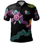 Anglican Australia Aboriginal Polo Shirt - Black Aboriginal Polo Shirt