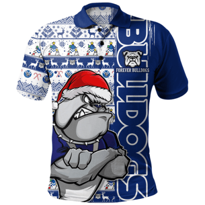 Canterbury-Bankstown Bulldogs Polo Shirt Merry Ugly Xmas Nordic Pattern Style