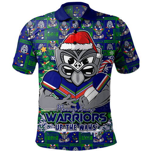 New Zealand Warriors Polo Shirt Merry Ugly Christmas Comic Style New Zealand Warriors Polo Shirt Merry Ugly Christmas Comic Style