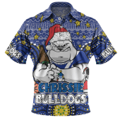 Canterbury-Bankstown Bulldogs Christmas Custom Polo Shirt - Christmas Knit Patterns Vintage Jersey Ugly Polo Shirt