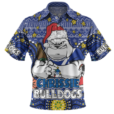 Canterbury-Bankstown Bulldogs Christmas Custom Polo Shirt - Christmas Knit Patterns Vintage Jersey Ugly Polo Shirt