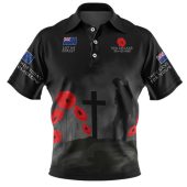 New Zealand Anzac Day Polo Shirt - New Zealand Maori Warriors Remember Black Flag
