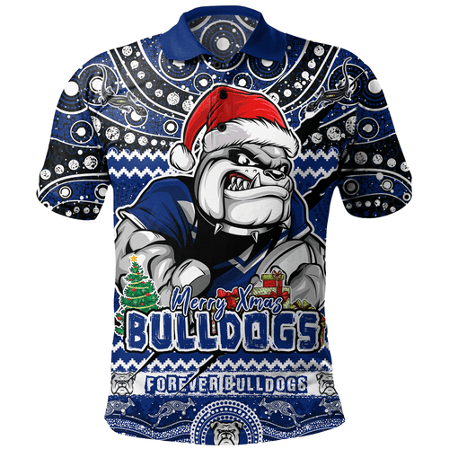 Canterbury-Bankstown Bulldogs Polo Shirt Aboriginal Xmas Special Ugly Christmas Style Canterbury-Bankstown Bulldogs Polo Shirt Aboriginal Xmas Special Ugly Christmas Style