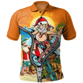Australia Polo Shirt Christmas Down Under Santa's Beach Escape