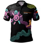 Anglican Australia Aboriginal Polo Shirt - Black Aboriginal Polo Shirt