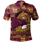 Brisbane Broncos Polo Shirt Champion?s Pride Comic Style