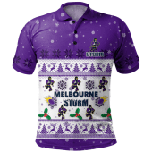 Melbourne Storm Christmas Custom Polo Shirt - Special Ugly Christmas Polo Shirt
